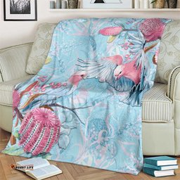 Galah Birds Australia Baby Blue & Pink Blanket LT7