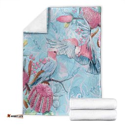 Galah Birds Australia Baby Blue & Pink Blanket LT7