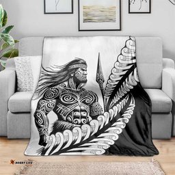 Koru Fern New Zealand Maori Tribal Warrior Blanket LT9