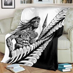Koru Fern New Zealand Maori Tribal Warrior Blanket LT9