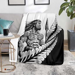 Koru Fern New Zealand Maori Tribal Warrior Blanket LT9