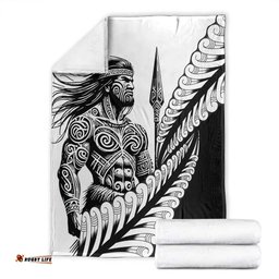 Koru Fern New Zealand Maori Tribal Warrior Blanket LT9