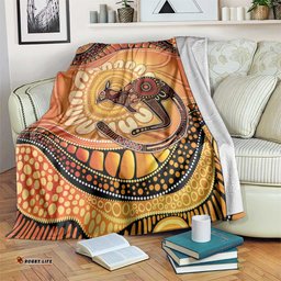 Indigenous Kangaroo Australia Blanket Australian Aboriginal Art Proud LT14