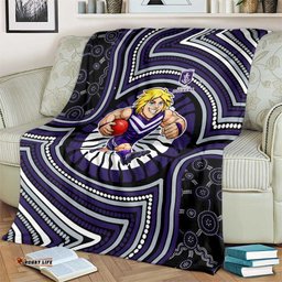 Fremantle Dockers Blanket Indigenous Monochrome Dot Art Mascot Style TS04