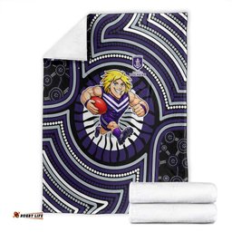 Fremantle Dockers Blanket Indigenous Monochrome Dot Art Mascot Style TS04