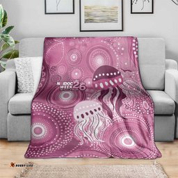 NAIDOC Deadly 50 Years Blanket Jellyfish Aboriginal Culture Inspired Pink LT9