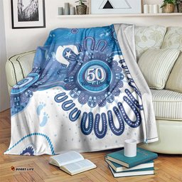 NAIDOC Week 2026 Blanket 50 Years Deadly Dhari Blue Aboriginal Art LT14