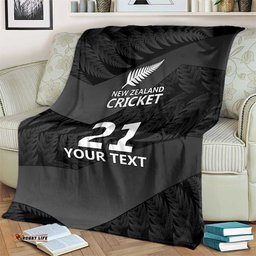 New Zealand Cricket Custom Blanket Potae Pango Black Fern Pattern LT9