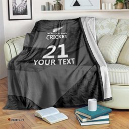 New Zealand Cricket Custom Blanket Potae Pango Black Fern Pattern LT9