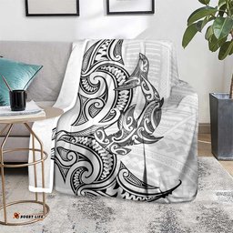 New Zealand Hammerhead Shark Blanket Maori Haehae Mangopare White LT14