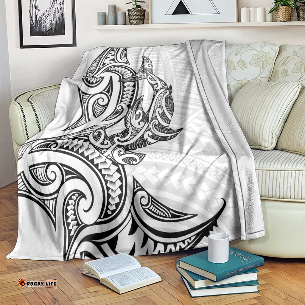 New Zealand Hammerhead Shark Blanket Maori Haehae Mangopare White LT14