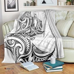 New Zealand Hammerhead Shark Blanket Maori Haehae Mangopare White LT14