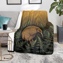 New Zealand Kiwi Bird Blanket Silver Fern Mix Maori Pattern LT05
