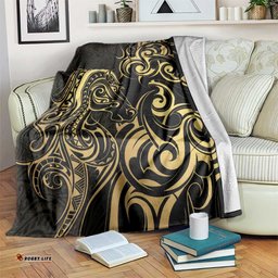 Gold And Black Aoteara Horse Racing Blanket NZ Maori Pattern LT14