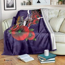 Fremantle Dockers ANZAC Personalised Blanket Lest We Forget Poppy Camo LT9