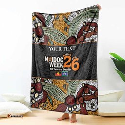 Personalised NAIDOC Deadly 50 Years Blanket Minimalist Aboriginal Art LT9