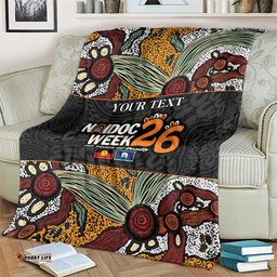 Personalised NAIDOC Deadly 50 Years Blanket Minimalist Aboriginal Art LT9