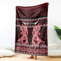Kia Ora New Zealand Blanket Maori Language Week Whero Taniko Motif LT14