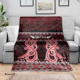 Kia Ora New Zealand Blanket Maori Language Week Whero Taniko Motif LT14