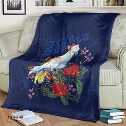 Merry Cocka-mas Blanket Australia Christmas Blue Art LT9