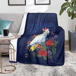 Merry Cocka-mas Blanket Australia Christmas Blue Art LT9