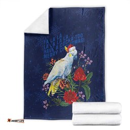 Merry Cocka-mas Blanket Australia Christmas Blue Art LT9
