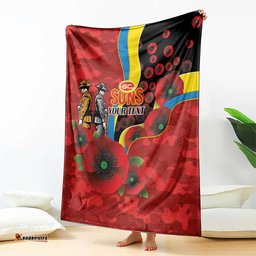 Gold Suns ANZAC Personalised Blanket Lest We Forget Poppy Camo LT9