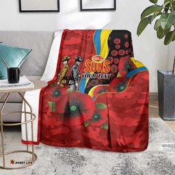 Gold Suns ANZAC Personalised Blanket Lest We Forget Poppy Camo LT9