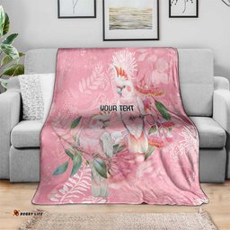 Personalised Galah Cockatoo Eucalyptus Flowers Blanket Australian Breast Cancer Spirit LT9