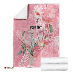 Personalised Galah Cockatoo Eucalyptus Flowers Blanket Australian Breast Cancer Spirit LT9