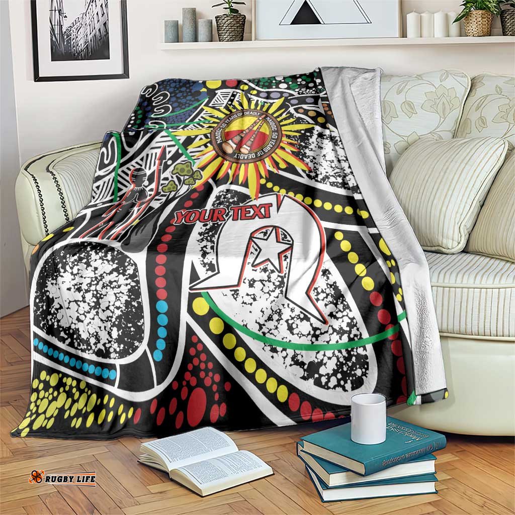 NAIDOC 50 Years of Deadly Personalised Blanket Aboriginal Dot Art LT9