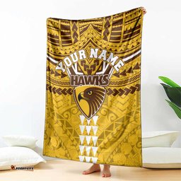 Personalized Hawthorn Hawks Blanket Polynesian Tribal Pattern Heritage Football TS04