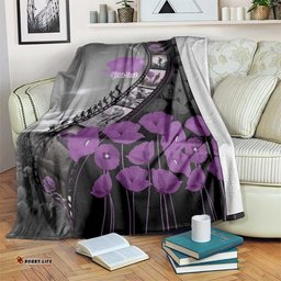 Personalised Remembering ANZAC Lest We Forget Blanket Vintage Film Frame Memorial Purple Poppy LT9