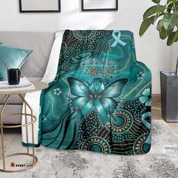 Ovarian Cancer Awareness Blanket This Is What A Fighter Looks Like DT05
