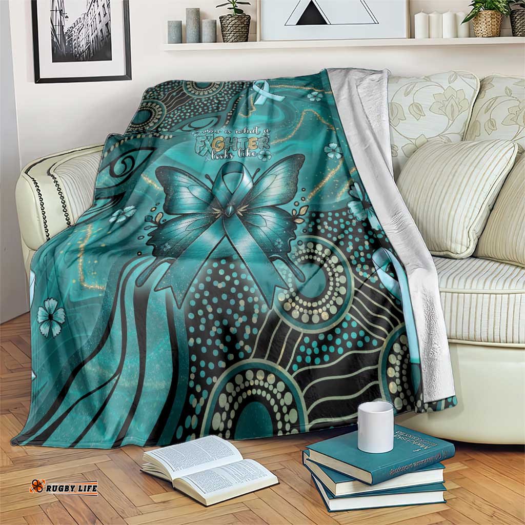 Ovarian Cancer Awareness Blanket This Is What A Fighter Looks Like DT05
