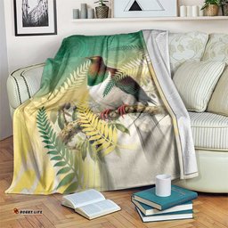 New Zealand Pigeon Kereru Blanket Maori Fern Art Green Gradient LT05