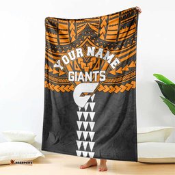 Personalized GWS Giants Blanket Polynesian Tribal Pattern Heritage Football TS04