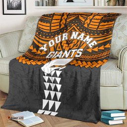 Personalized GWS Giants Blanket Polynesian Tribal Pattern Heritage Football TS04