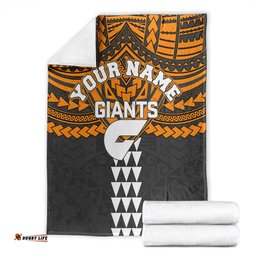 Personalized GWS Giants Blanket Polynesian Tribal Pattern Heritage Football TS04
