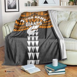 Personalized GWS Giants Blanket Polynesian Tribal Pattern Heritage Football TS04