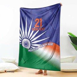 India Cricket Custom Blanket Ashoka Chakra with Flag Style LT9