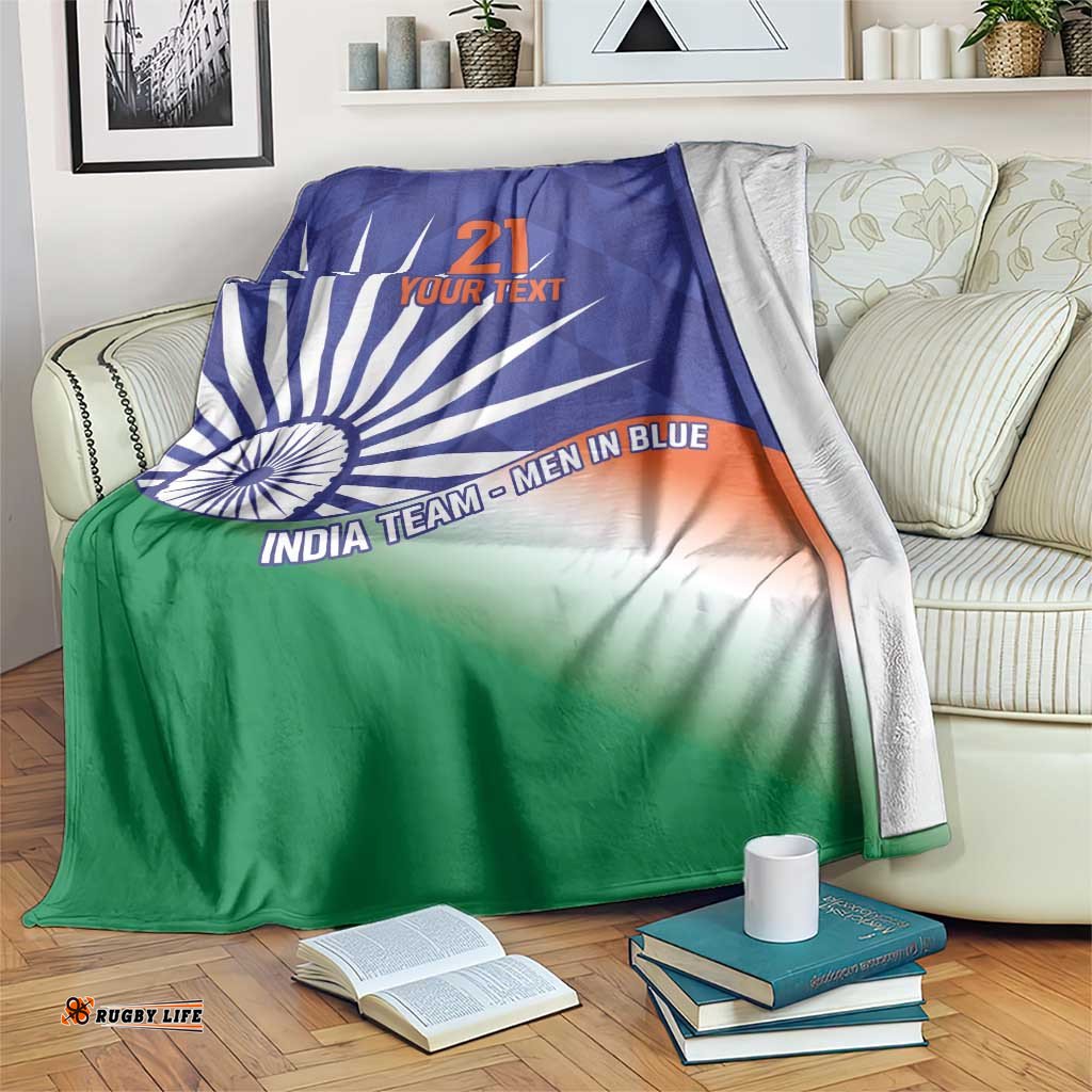 India Cricket Custom Blanket Ashoka Chakra with Flag Style LT9