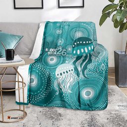 NAIDOC Deadly 50 Years Blanket Jellyfish Aboriginal Culture Inspired Turquoise LT9