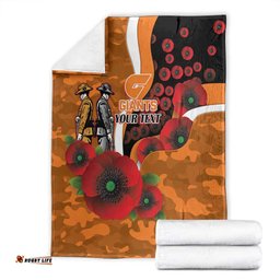 Greater Giants ANZAC Personalised Blanket Lest We Forget Poppy Camo LT9