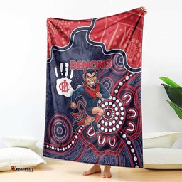 Demons Football Blanket Aboriginal Dot Art Pattern DT05