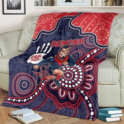 Demons Football Blanket Aboriginal Dot Art Pattern DT05