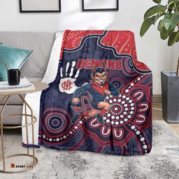 Demons Football Blanket Aboriginal Dot Art Pattern DT05
