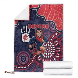 Demons Football Blanket Aboriginal Dot Art Pattern DT05