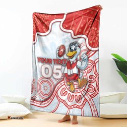 Custom Swans Football Blanket Aboriginal Dot Art Pattern DT05