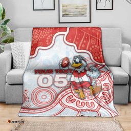 Custom Swans Football Blanket Aboriginal Dot Art Pattern DT05